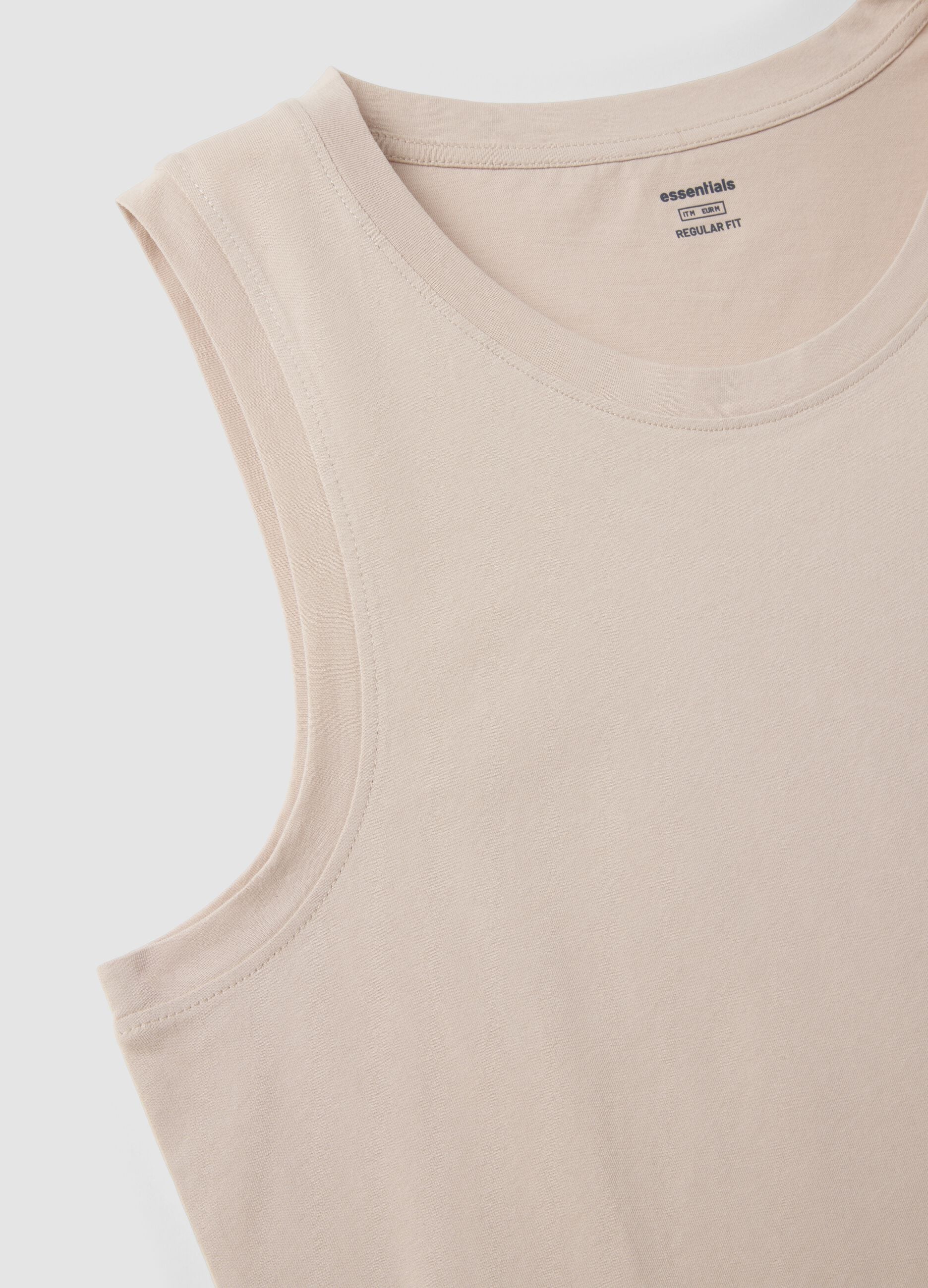 Beige pure cotton vest