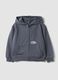 Grey cotton-blend hooded sweatshirt, regular fit, for boys_0
