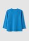 Maglietta blu in puro cotone organico con stampa cagnolino per bimbo_1