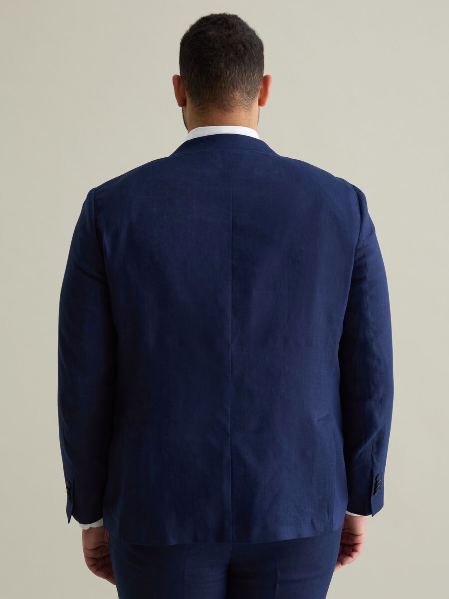 Men's Blue Linen Blazer Regular Fit_2