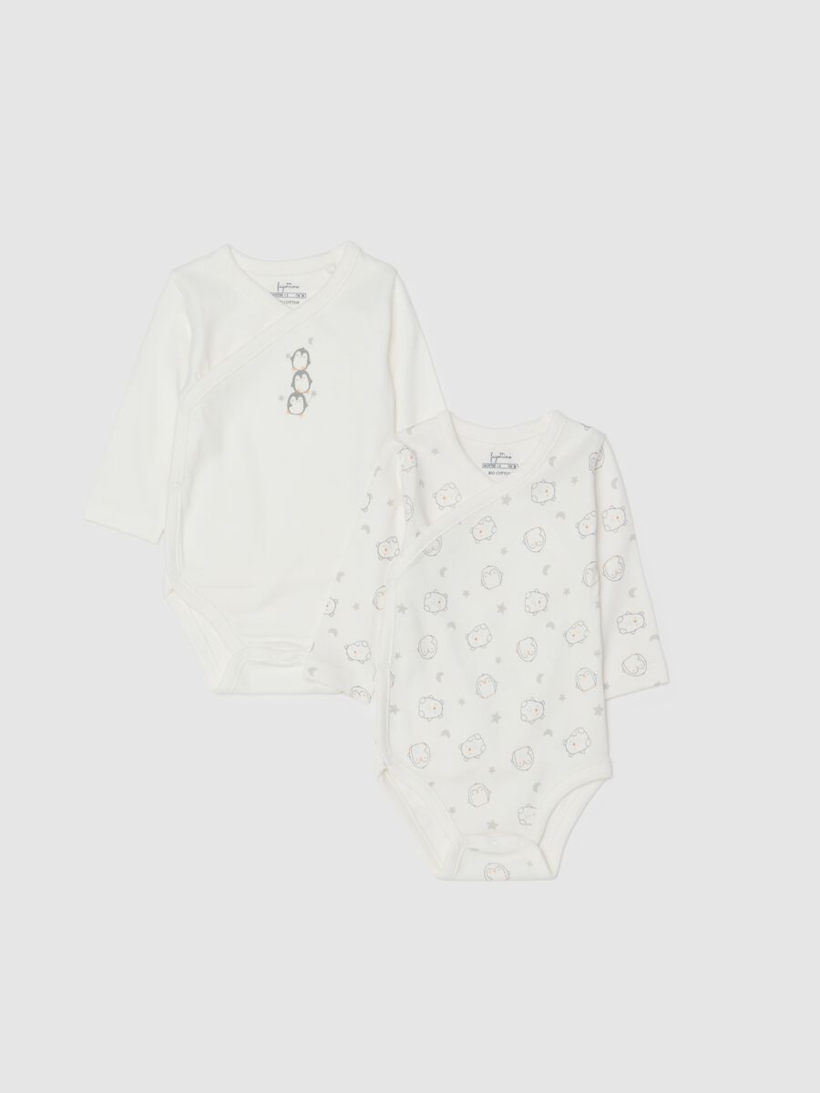 Newborn white cotton bodysuit twin pack_0