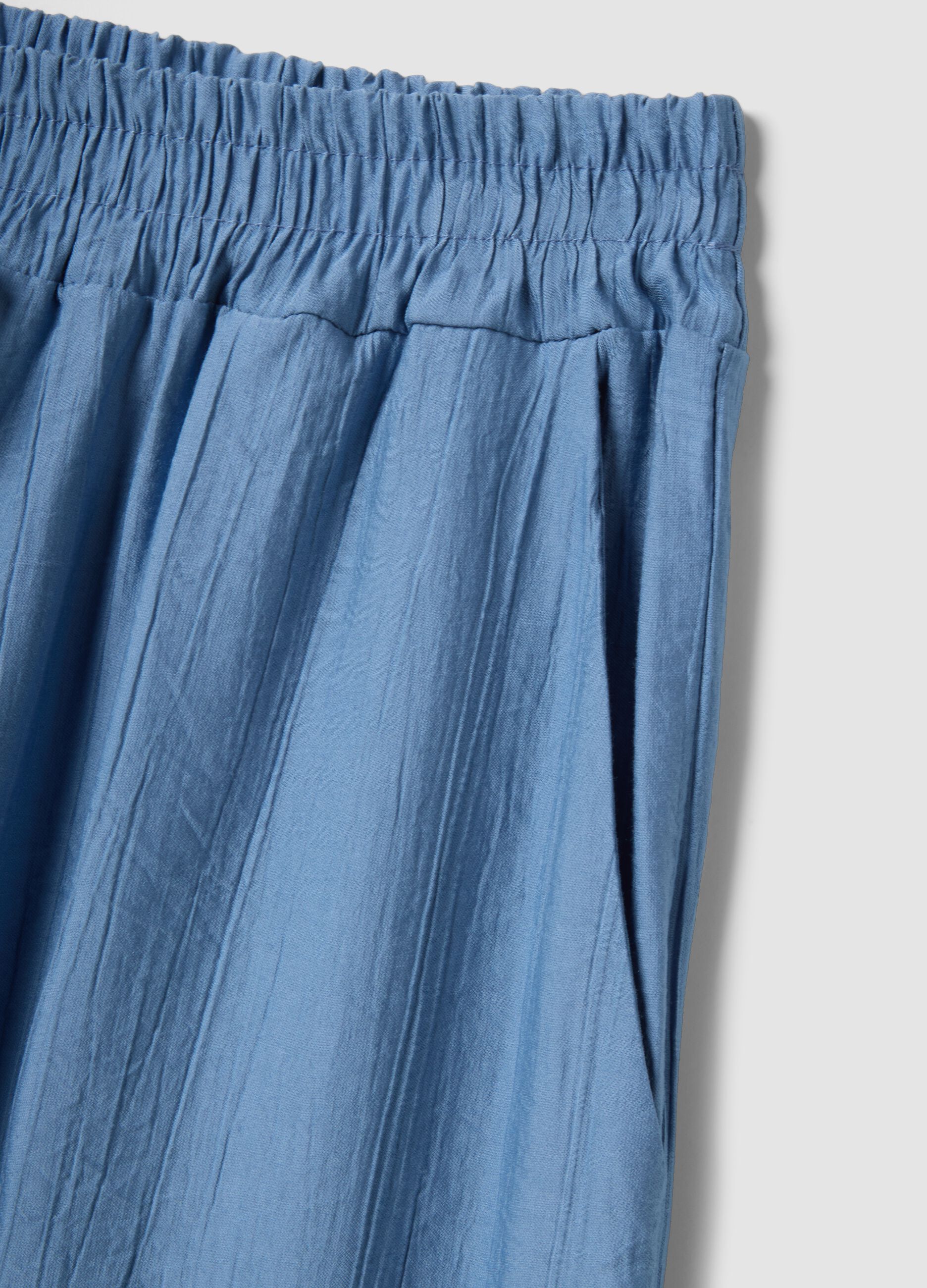 Light blue viscose-blend palazzo trousers