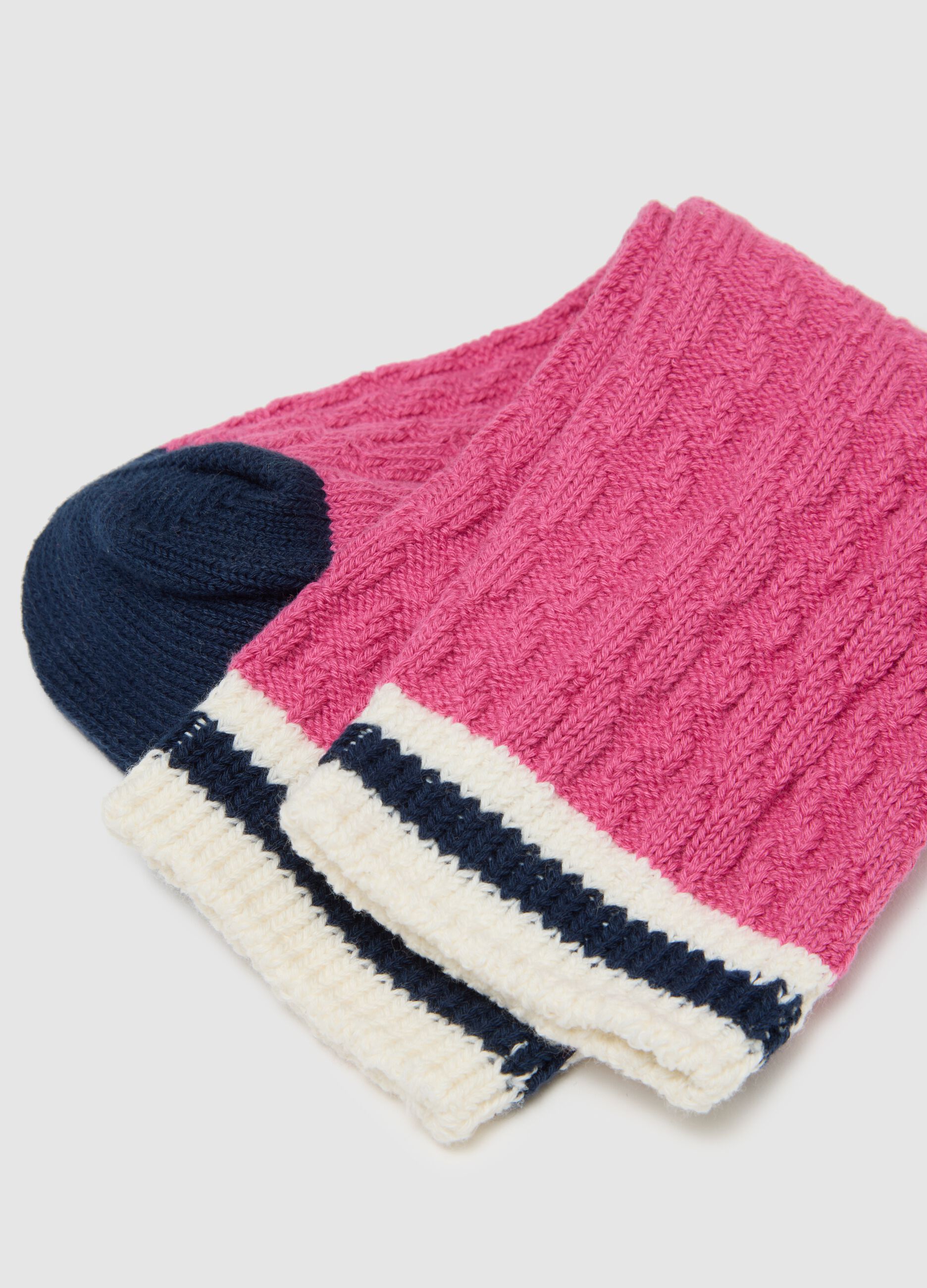 Calze lunghe da bambina in cotone multicolor elasticizzato
