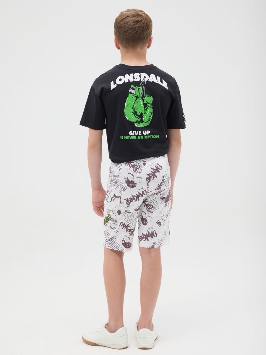 Pantaloni corti da ragazzo in puro cotone multicolor regular fit_1