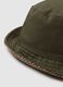 Brown cotton blend hat with reversible design_2