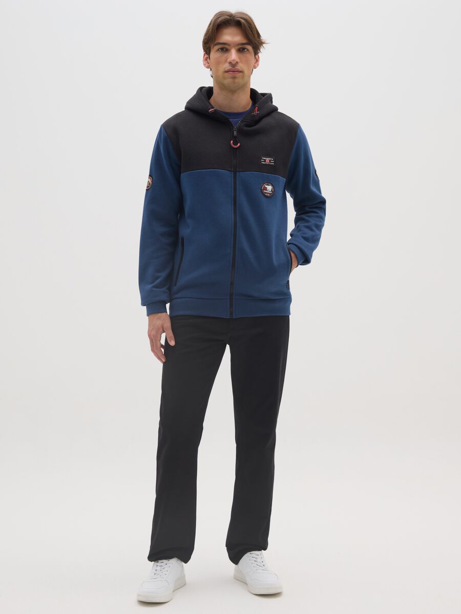 Multicolour Cotton-Blend Zip-Up Sweater_1