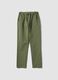 Green stretch-cotton trousers with drawstring_4