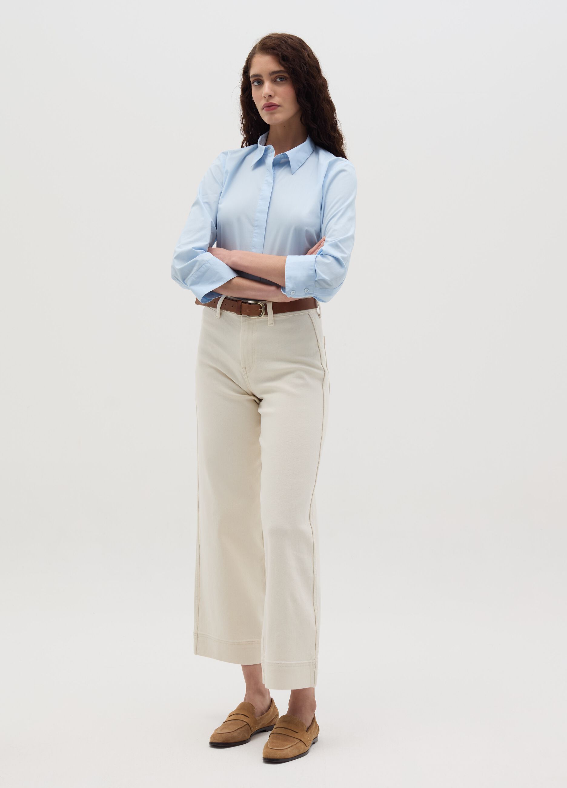 Shirt with three-quarter sleeves