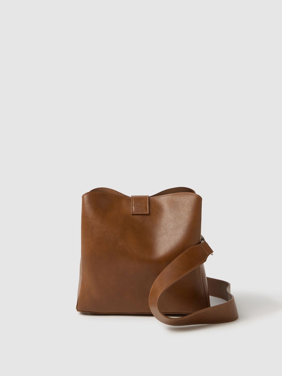 Brown shoulder bag with zip_1