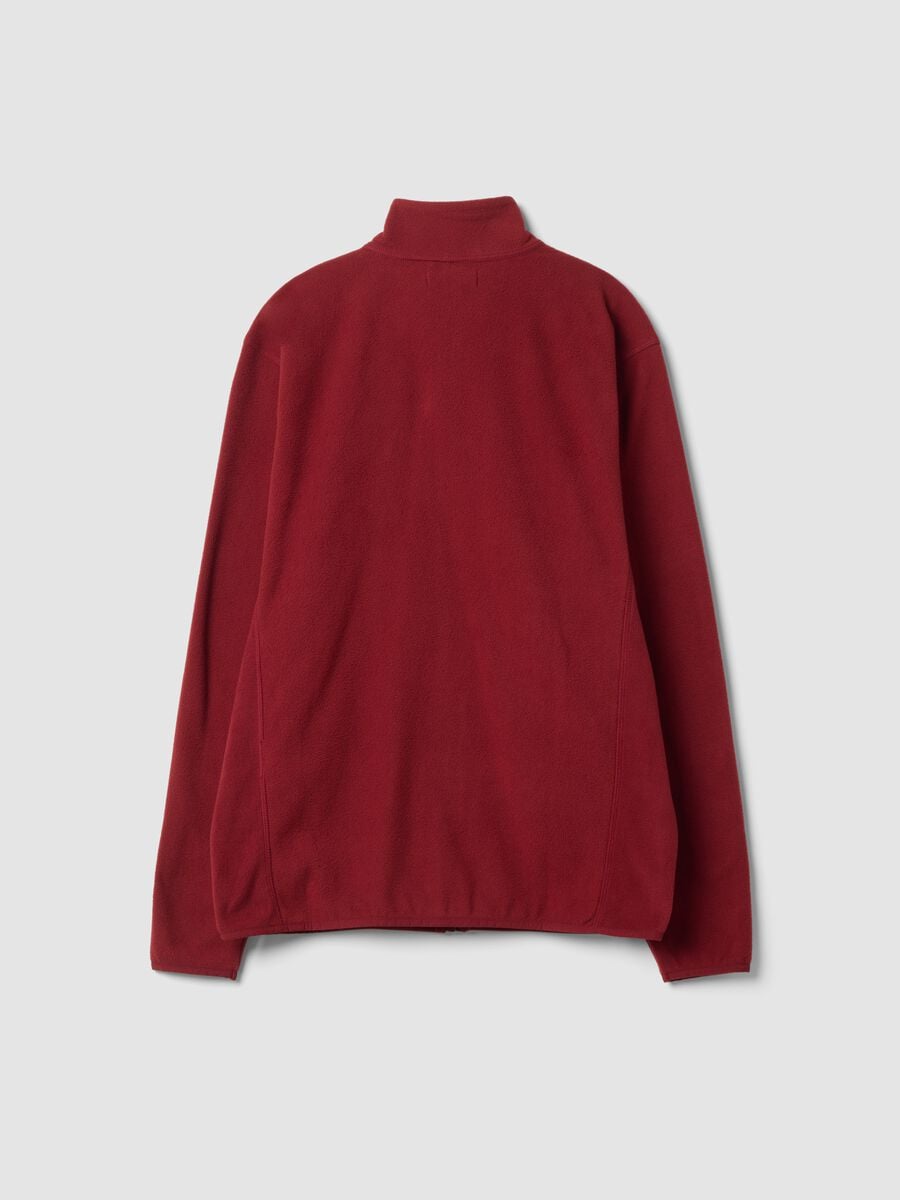 Red fleece zip-neck sweatshirt, regular fit_2