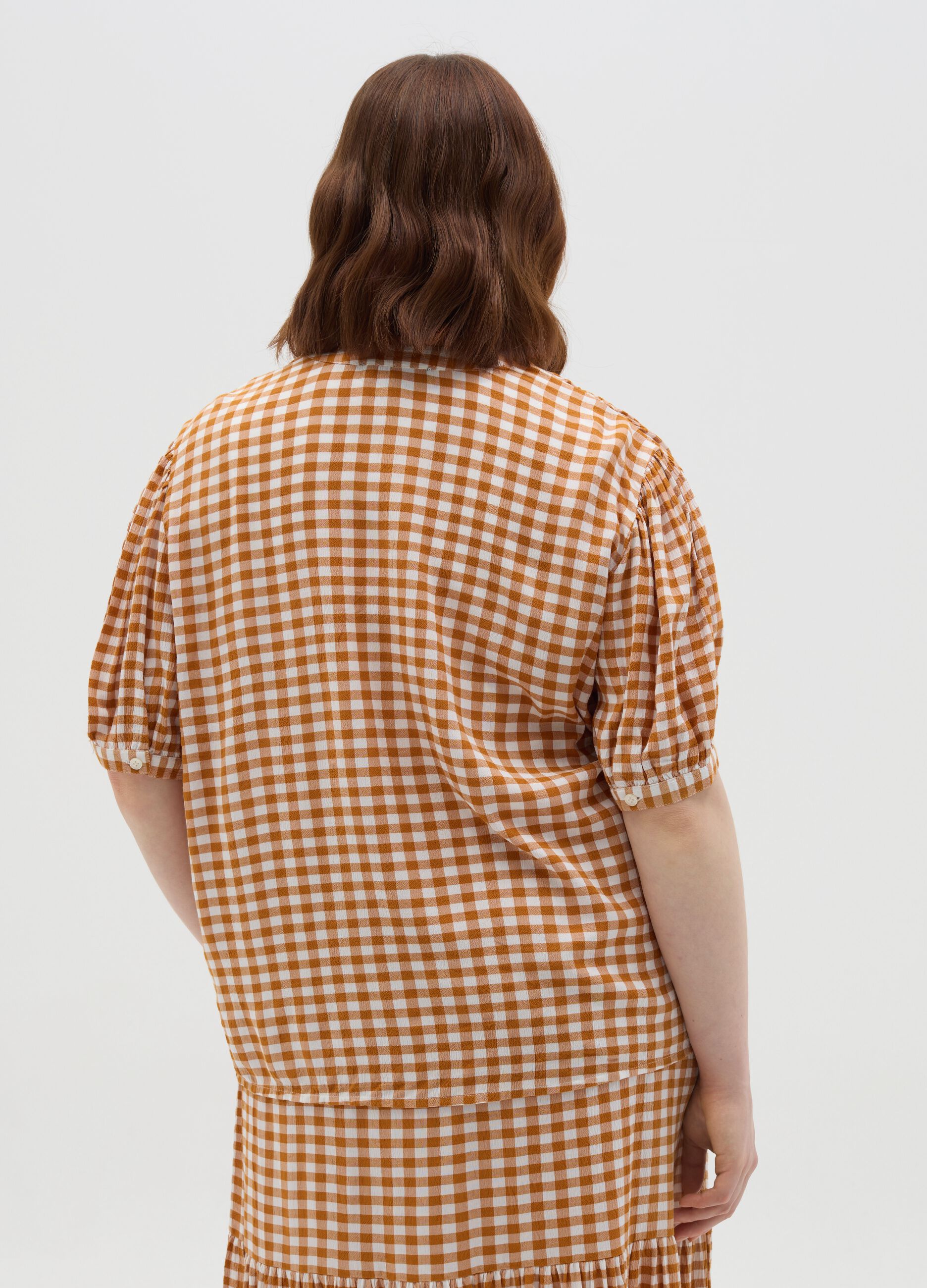 Orange and White Checkered Shirt Mya