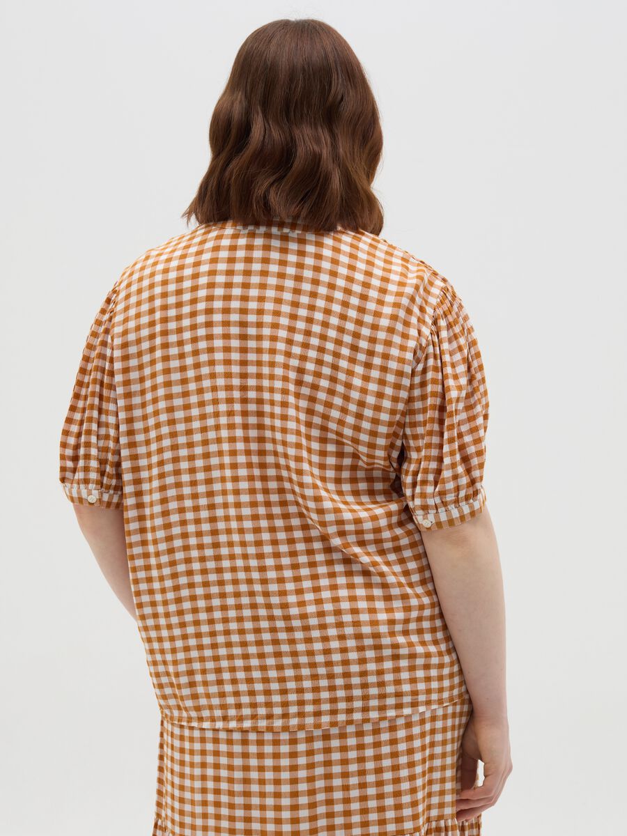 Orange and White Checkered Shirt Mya_2