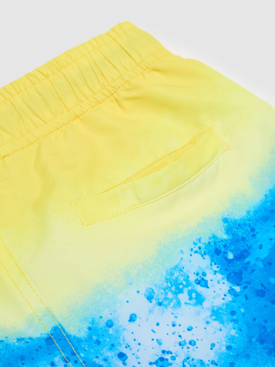 Yellow and blue swim boxers for kids_3