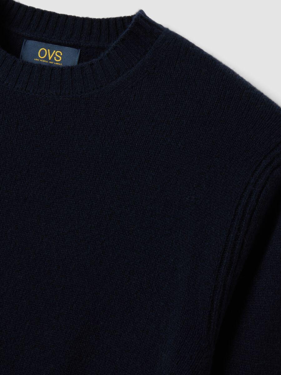 Maglia blu navy girocollo in misto lana regular fit_1