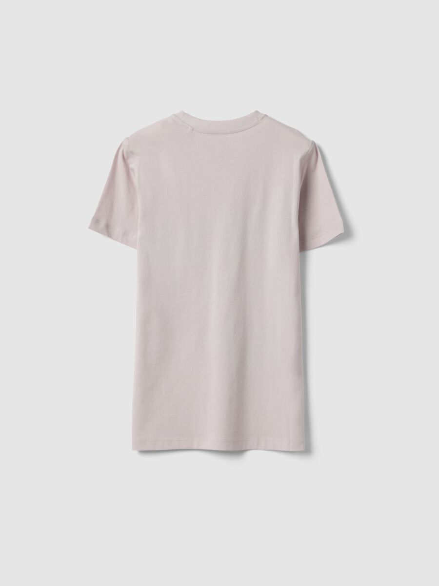 Boys' beige pure cotton T-shirt, regular fit with print_1