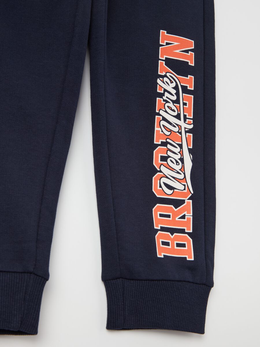 Organic cotton joggers with drawstring and print_2