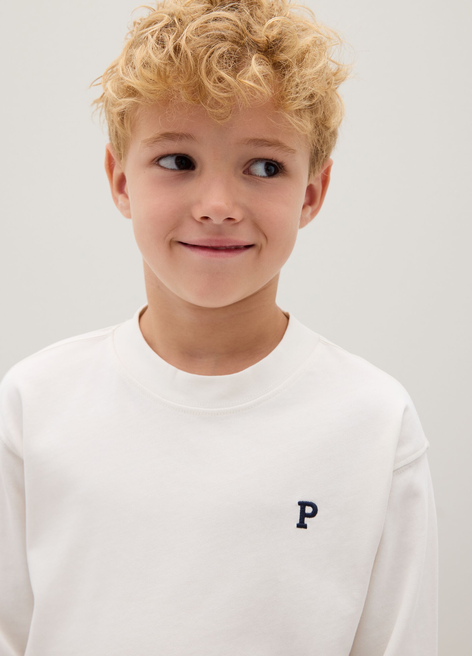 Children's pure cotton white regular fit T-shirt