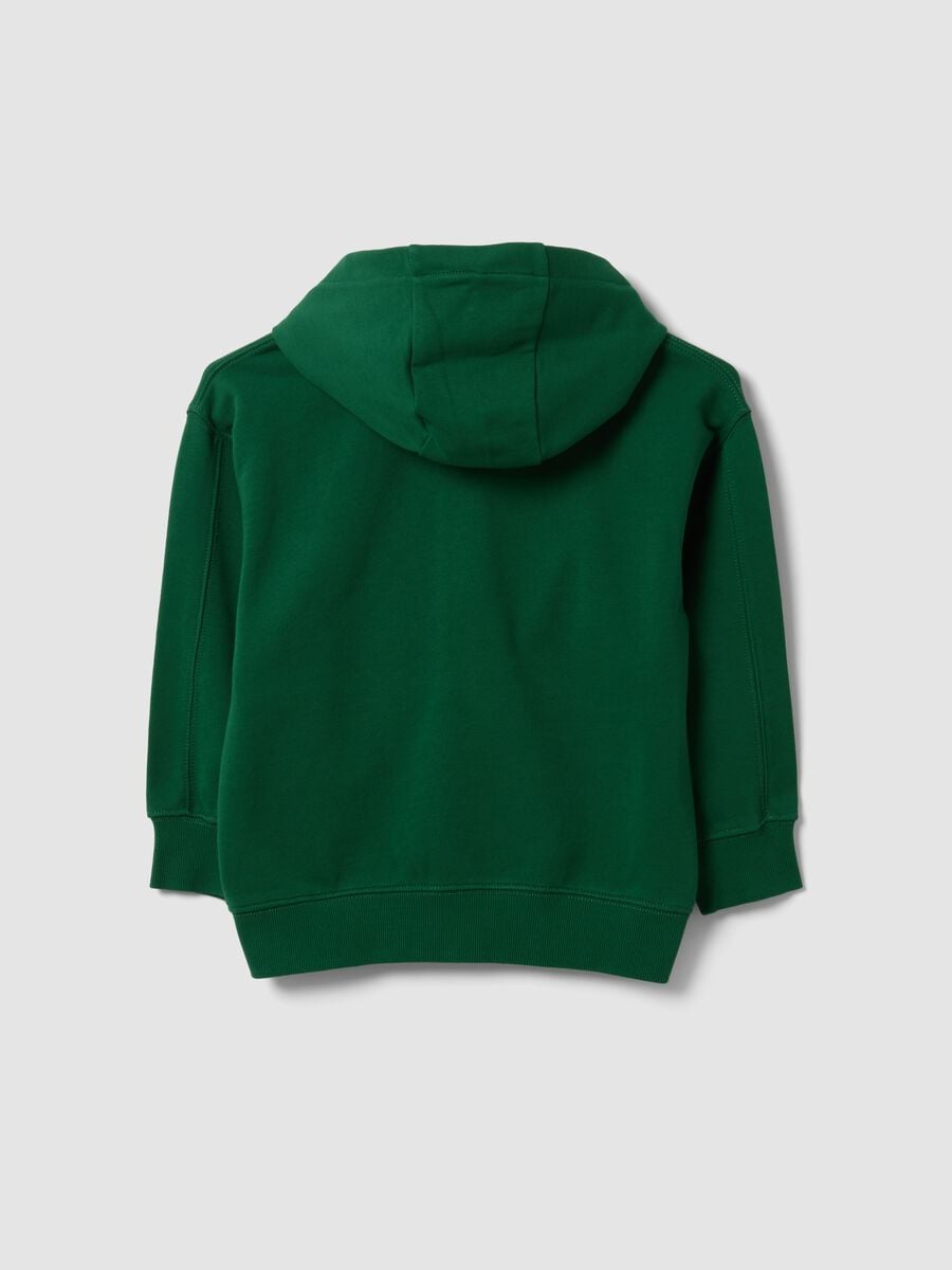 Felpa verde in puro cotone con cappuccio regular fit per bambino_2