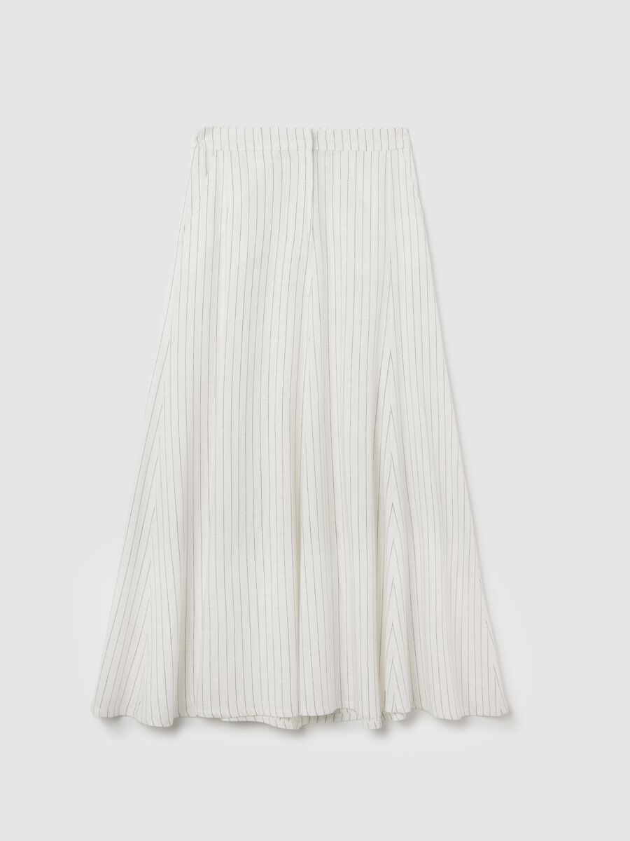 Long white pinstriped skirt_4