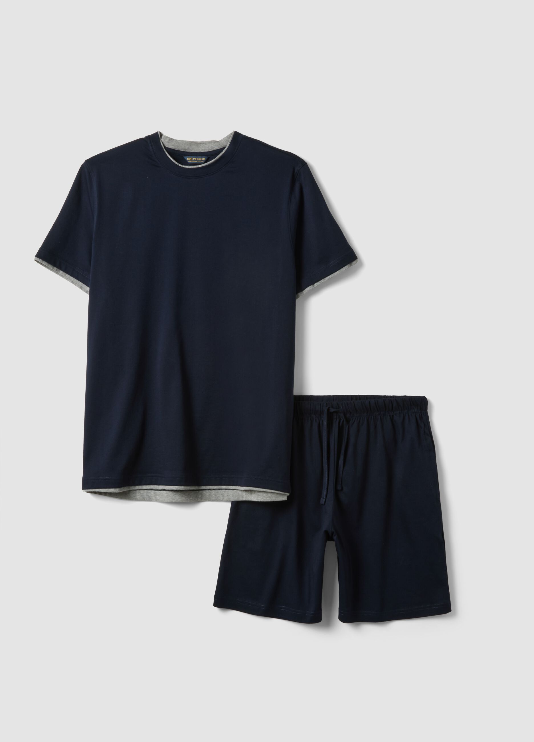 Navy mercerised pure cotton pyjamas