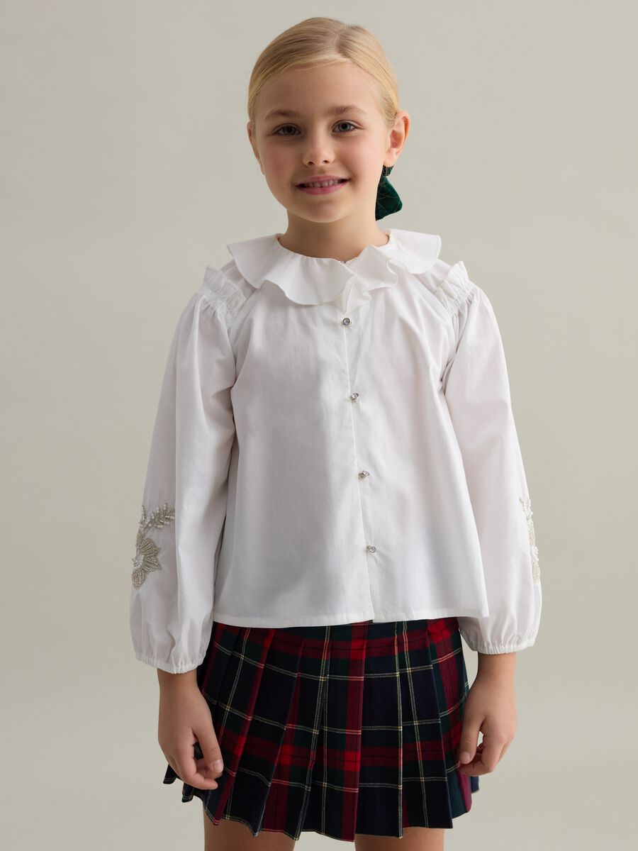 Shirt with diamanté flower_0