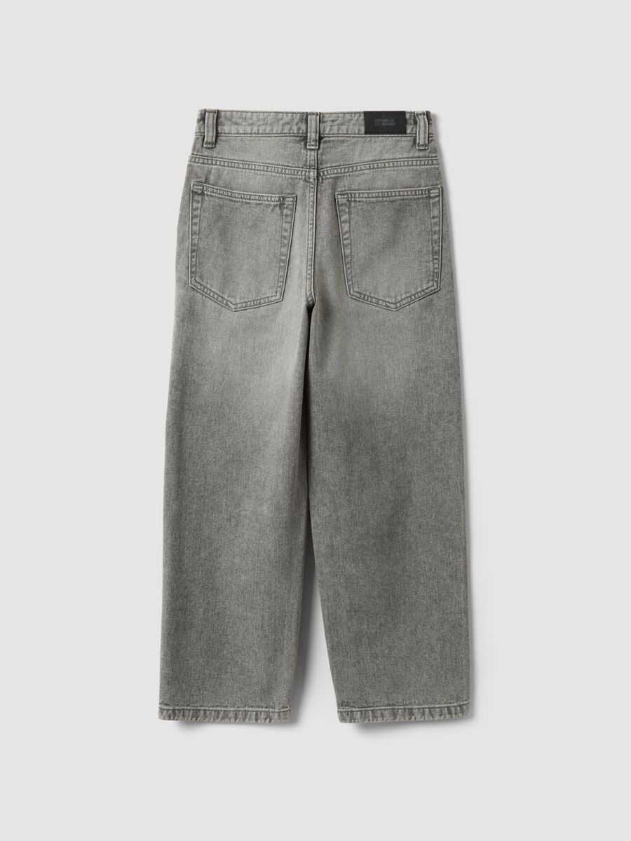 Jeans grigi in puro cotone skater fit_2