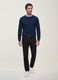 Blue crew-neck jumper in viscose blend, regular fit_0