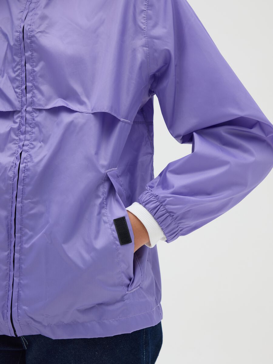 Girls' purple hooded jacket_2