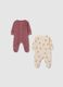 Multicolour Baby Sleepsuit Twin Pack in Cotton Blend_1