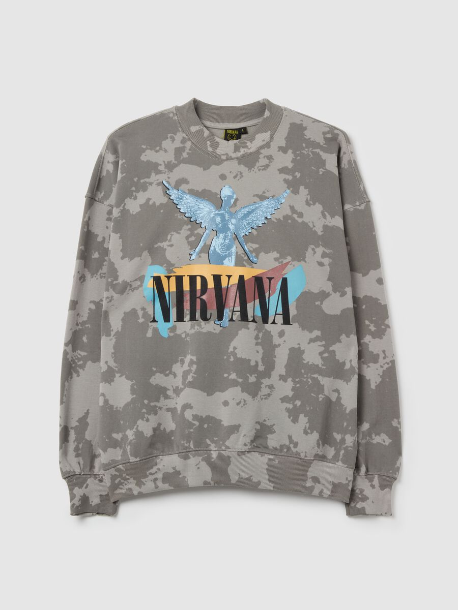 Camouflage sweatshirt with Nirvana print_4
