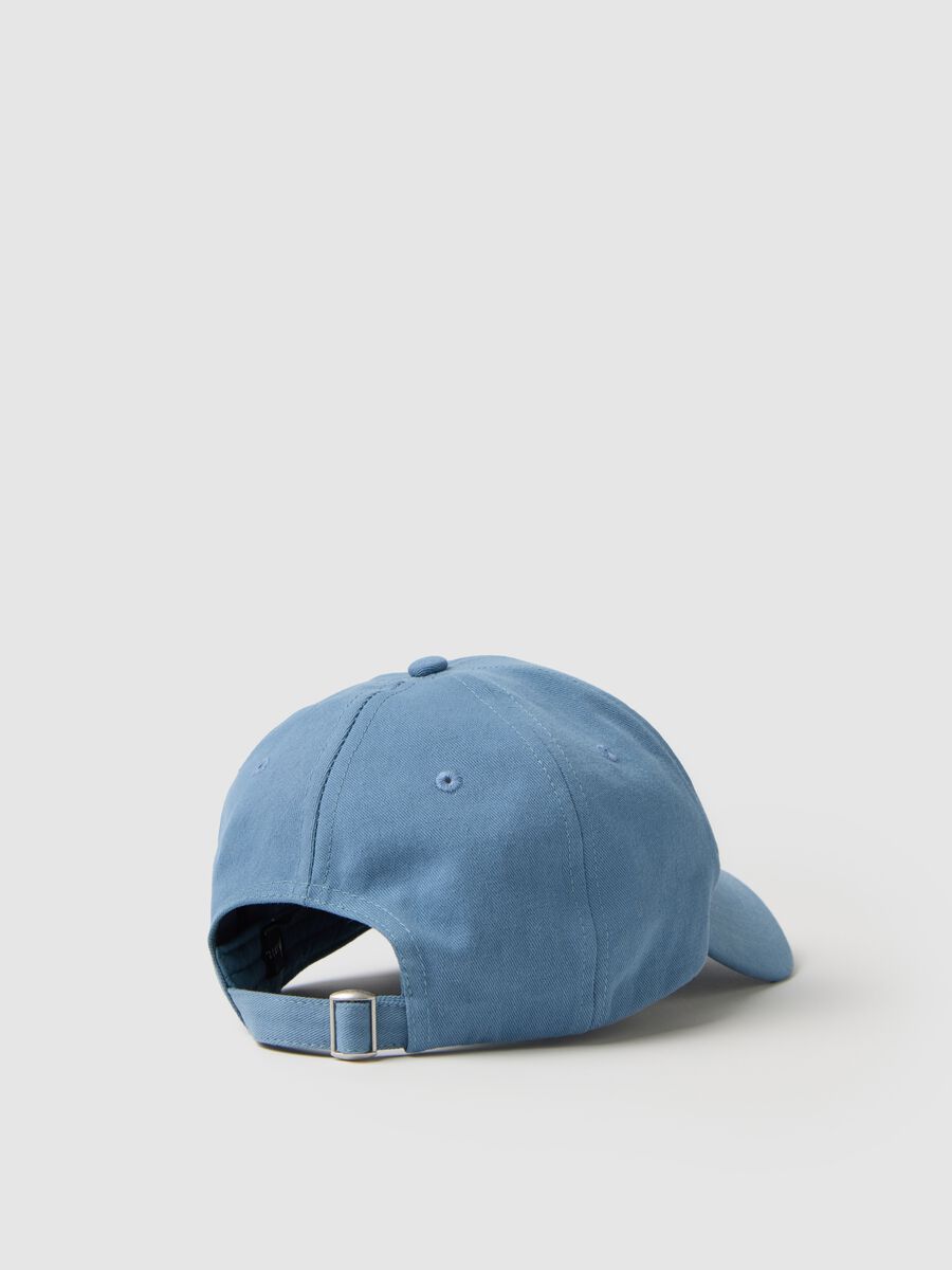 Men's Blue Pure Cotton Hat with Embroidery_1