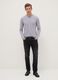 Grey long sleeve stretch cotton regular fit T-shirt_0