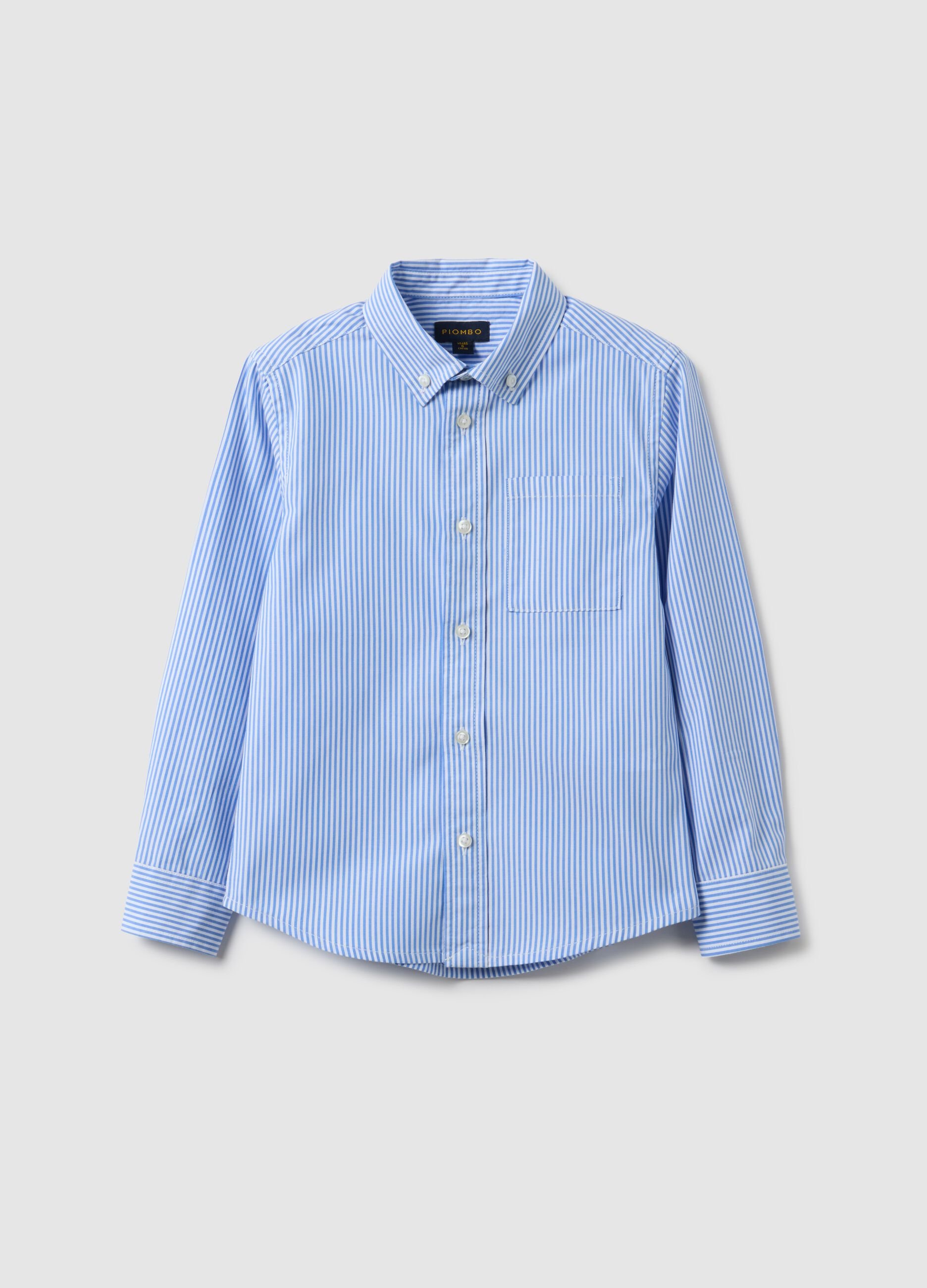 Multicolour striped pure cotton regular fit boys' shirt