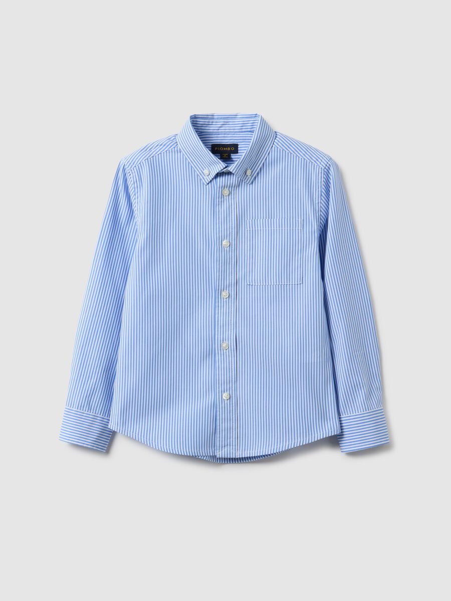 Multicolour striped pure cotton regular fit boys' shirt_0