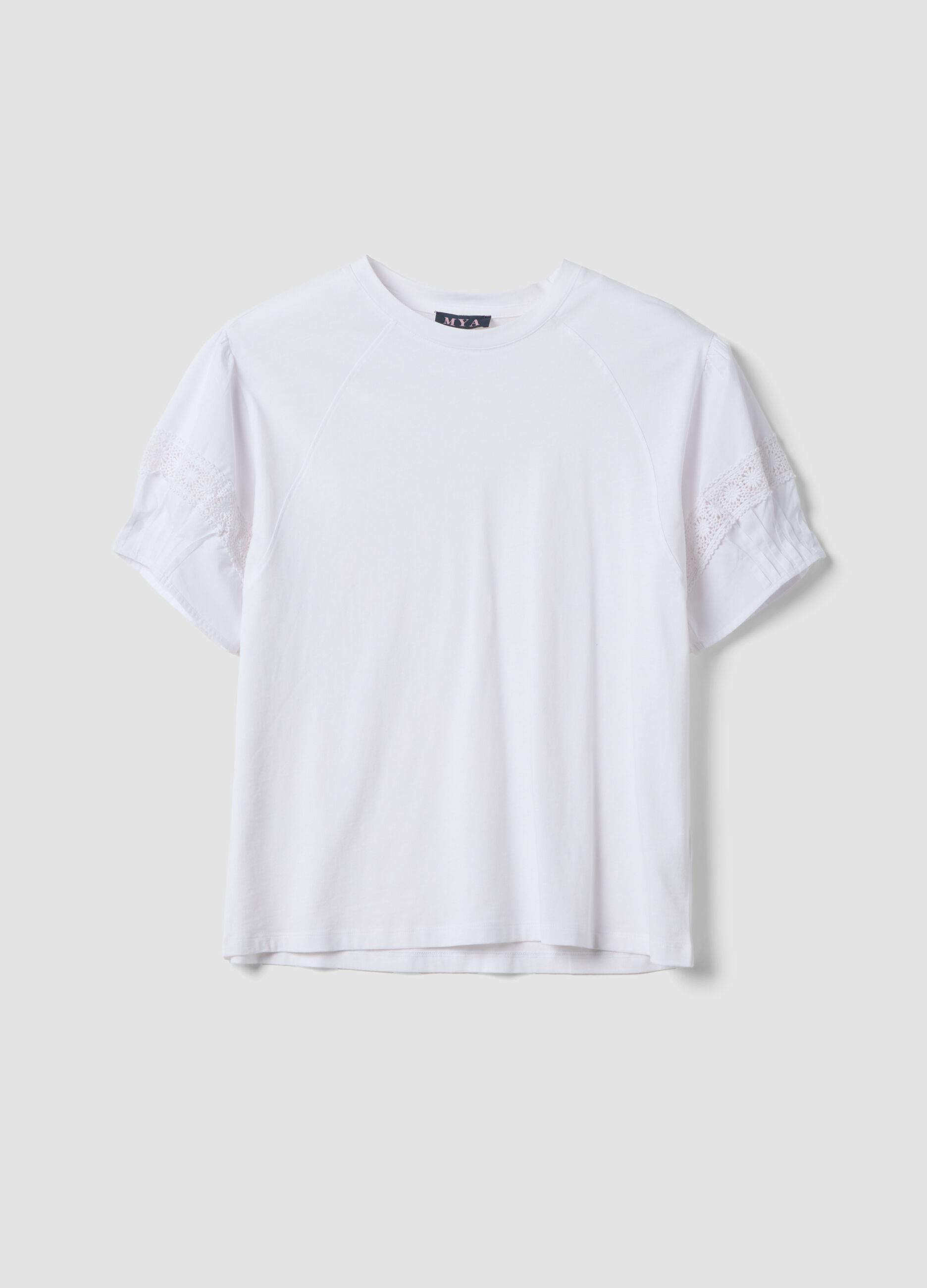 White pure cotton regular-fit T-shirt