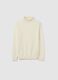 Boys' Regular Fit White Turtleneck Sweater in Pure Cotton_0