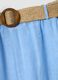 Sky-blue pure linen wide-leg trousers with elasticated waist_5
