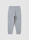Children's grey regular fit pure cotton trousers with print_1