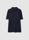Short-sleeved blue stretch cotton polo regular fit_4
