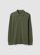 Green long-sleeve organic cotton piqu&eacute; polo, regular fit_4