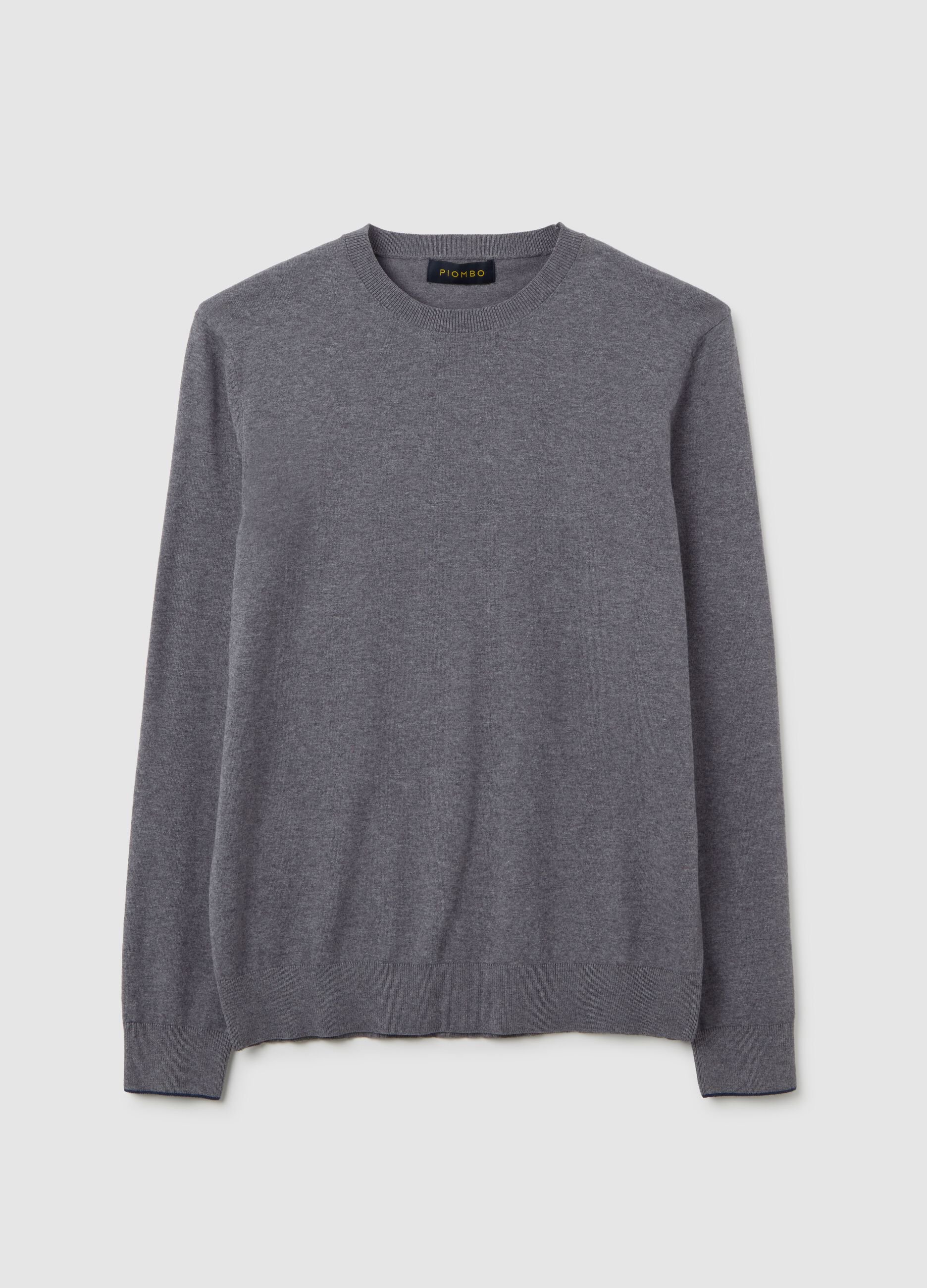 Grey Sweater in Cotton and Polyamide