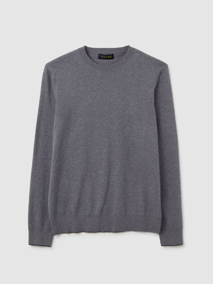 Grey Sweater in Cotton and Polyamide_4