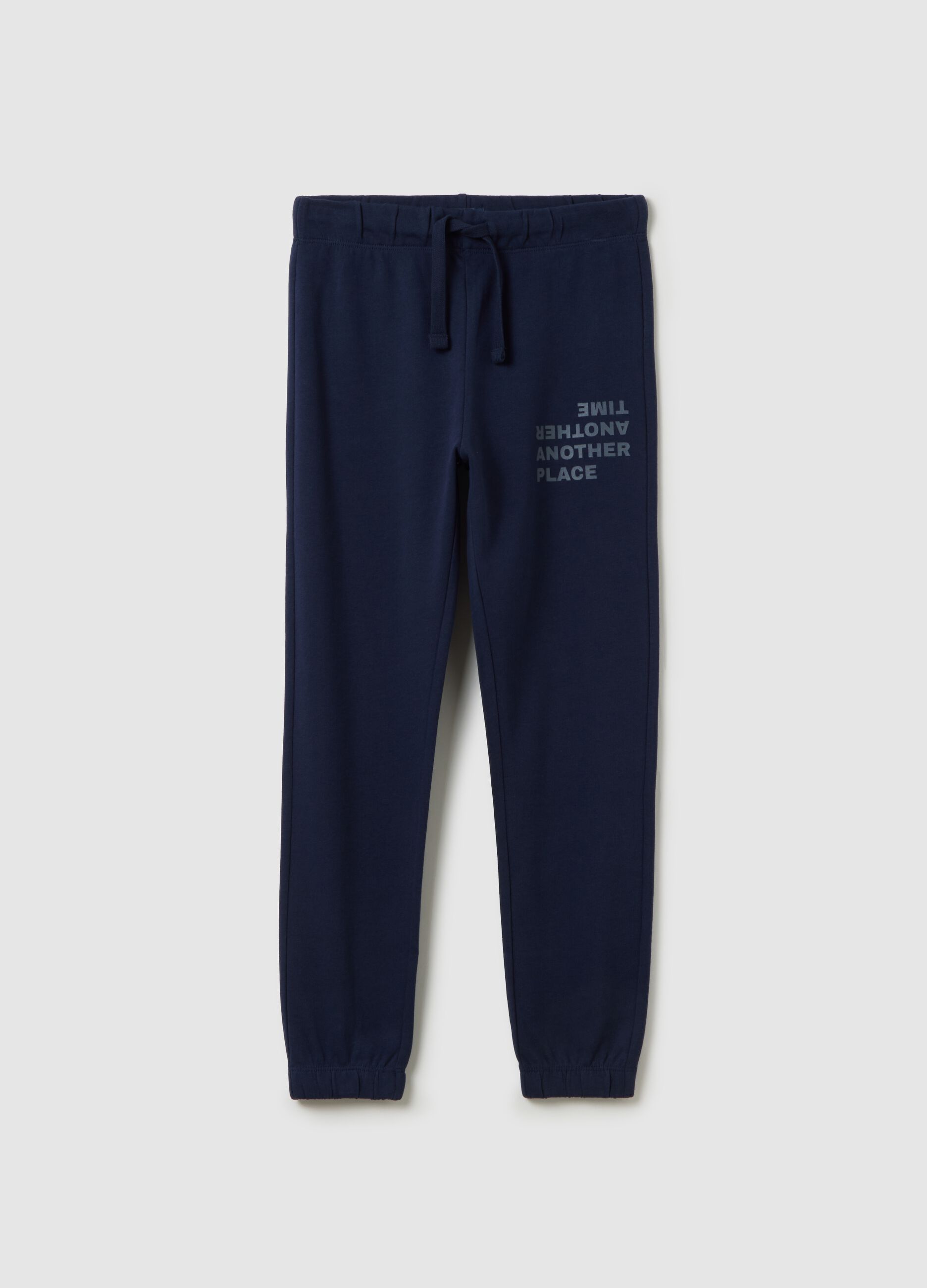 Boys' regular fit blue cotton trousers