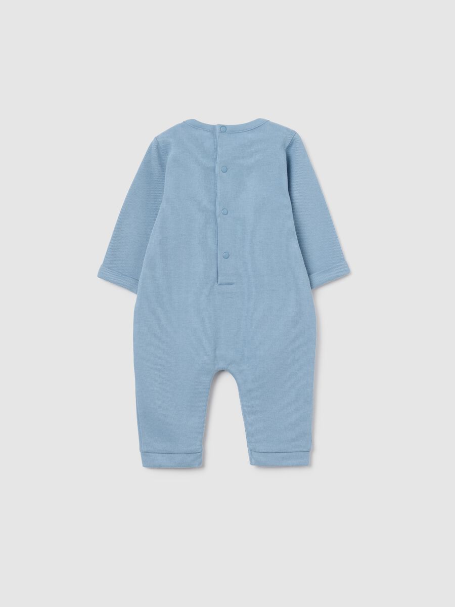 Tutina da neonato in puro cotone azzurra_1