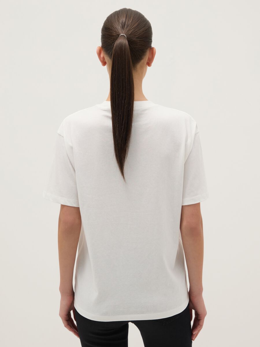 White pure cotton regular fit t-shirt with One Piece print_2