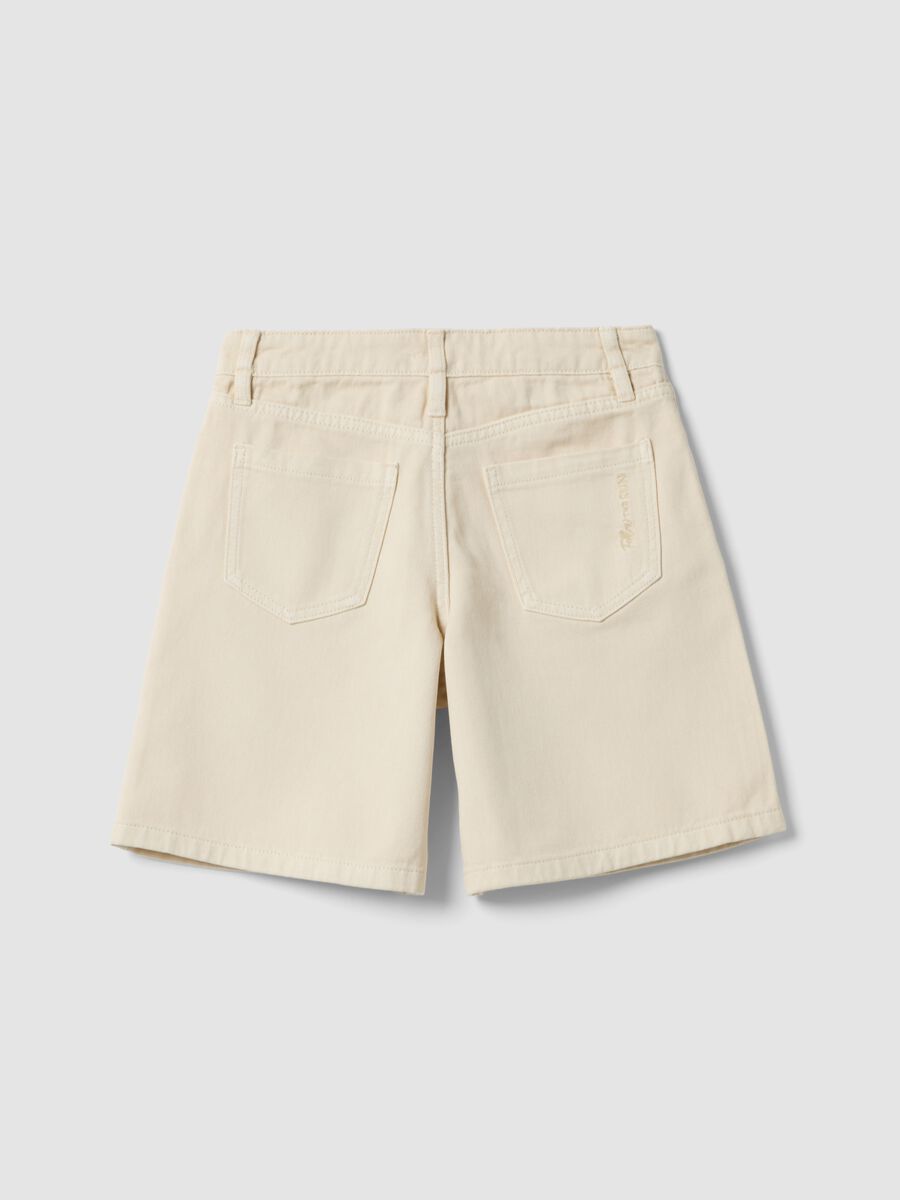 Shorts in puro cotone beige da ragazza regular fit_3