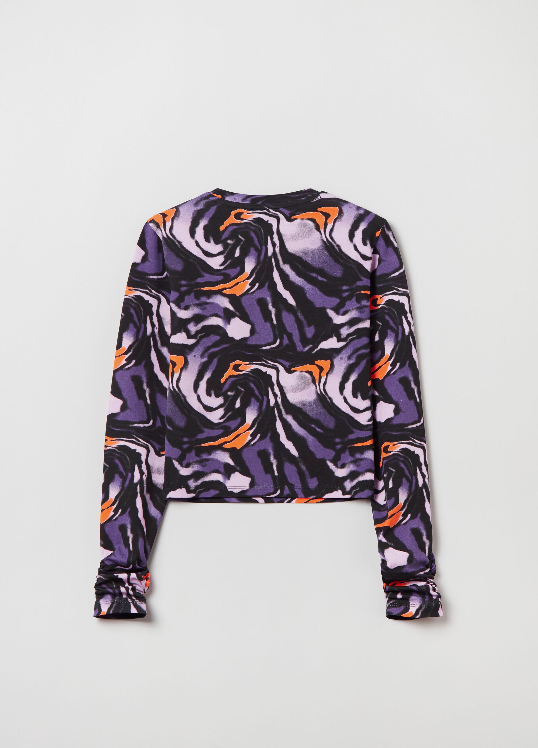 T-shirt maniche lunghe Tie Dye con stampa