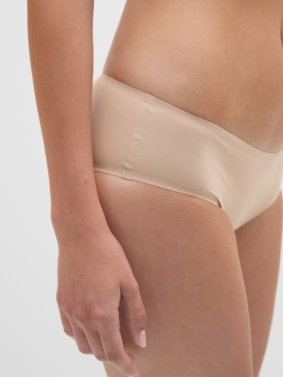 Slip da donna in tessuto elasticizzato beige regular fit_3