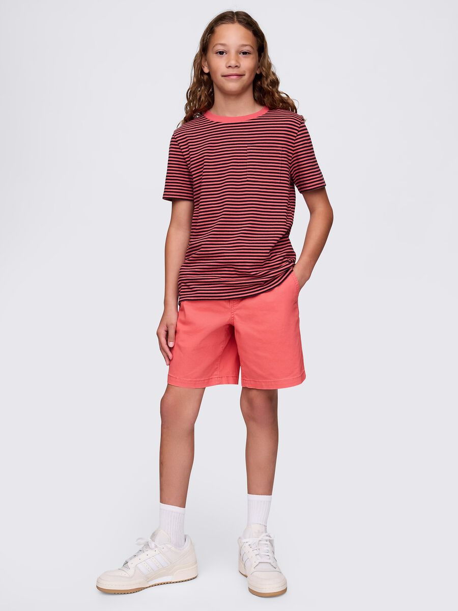 Orange shorts in stretch cotton_0