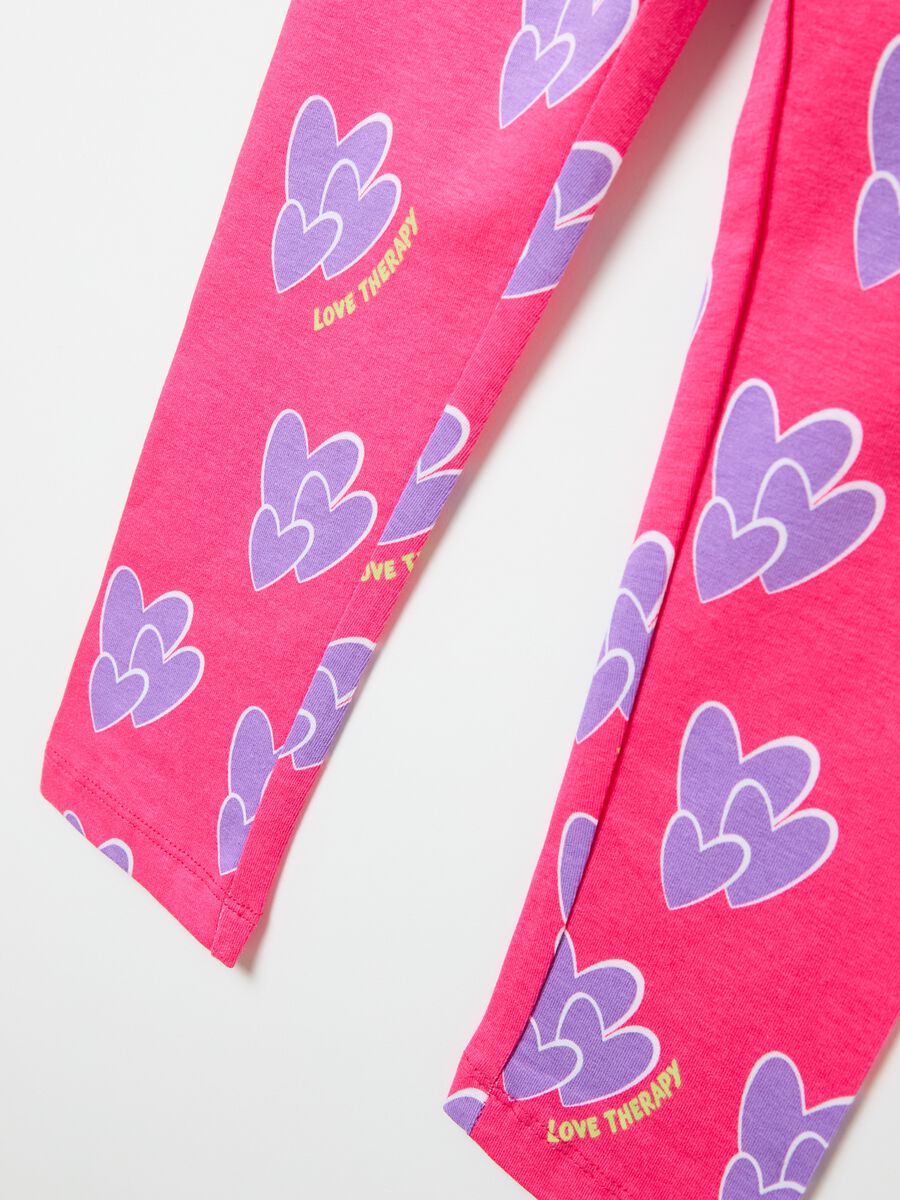 Leggings con stampa cuori all-over_2